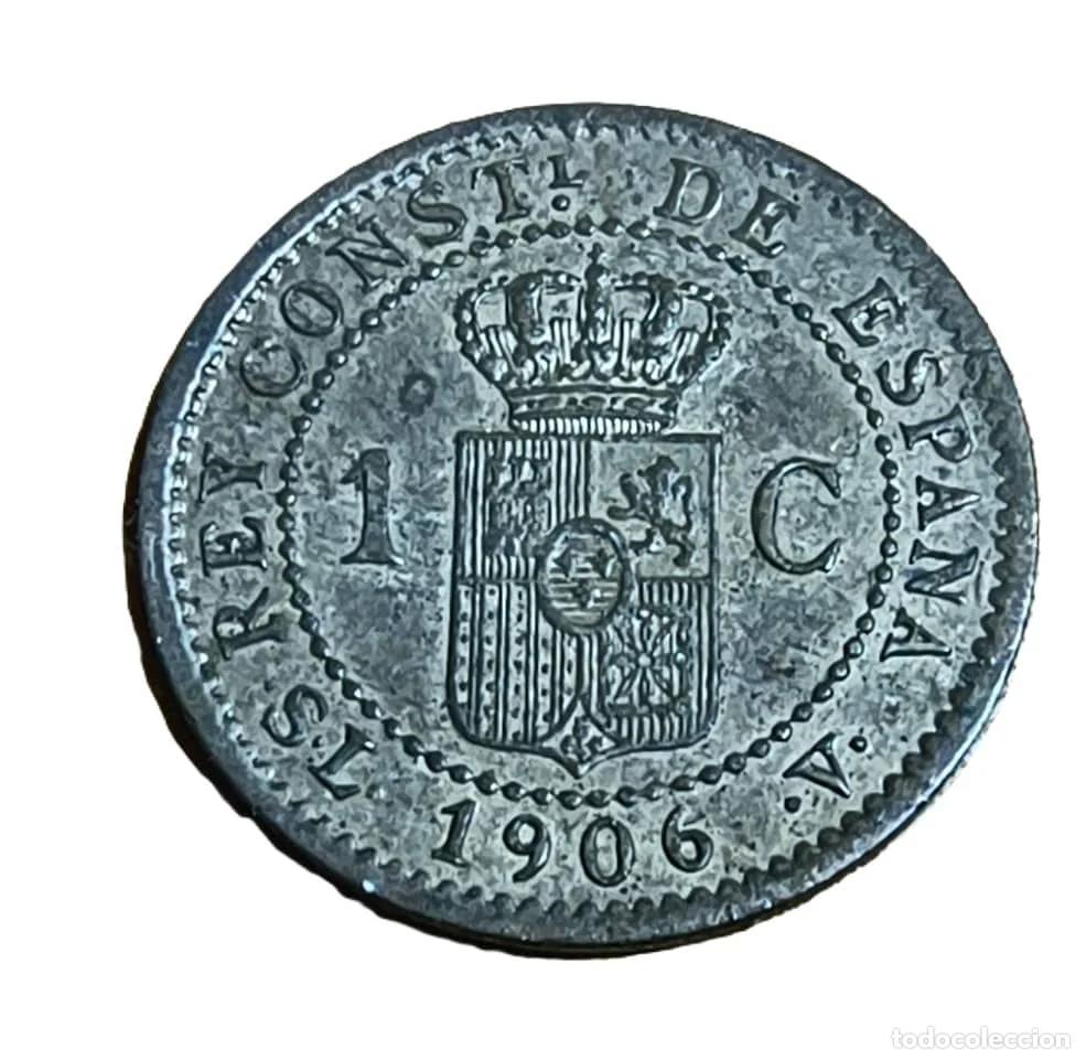 Monedas Juan Carlos I: 1 C&eacute;ntimo de Peseta 1906 Bronce - Foto 2