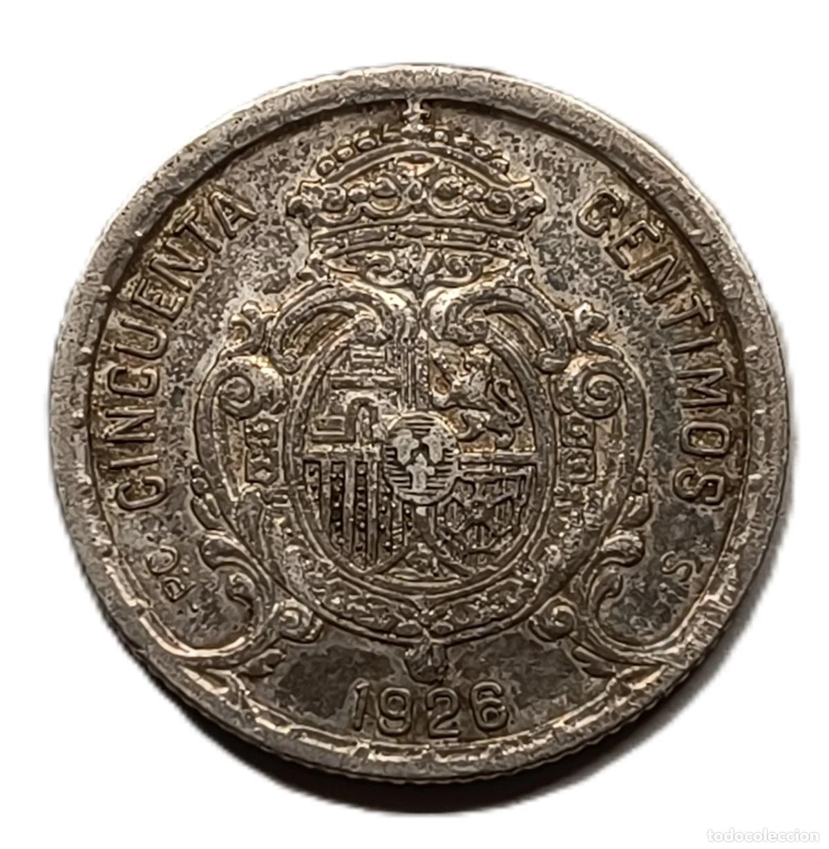 Monedas Juan Carlos I: 50 C&eacute;ntimos 1926 - Foto 2