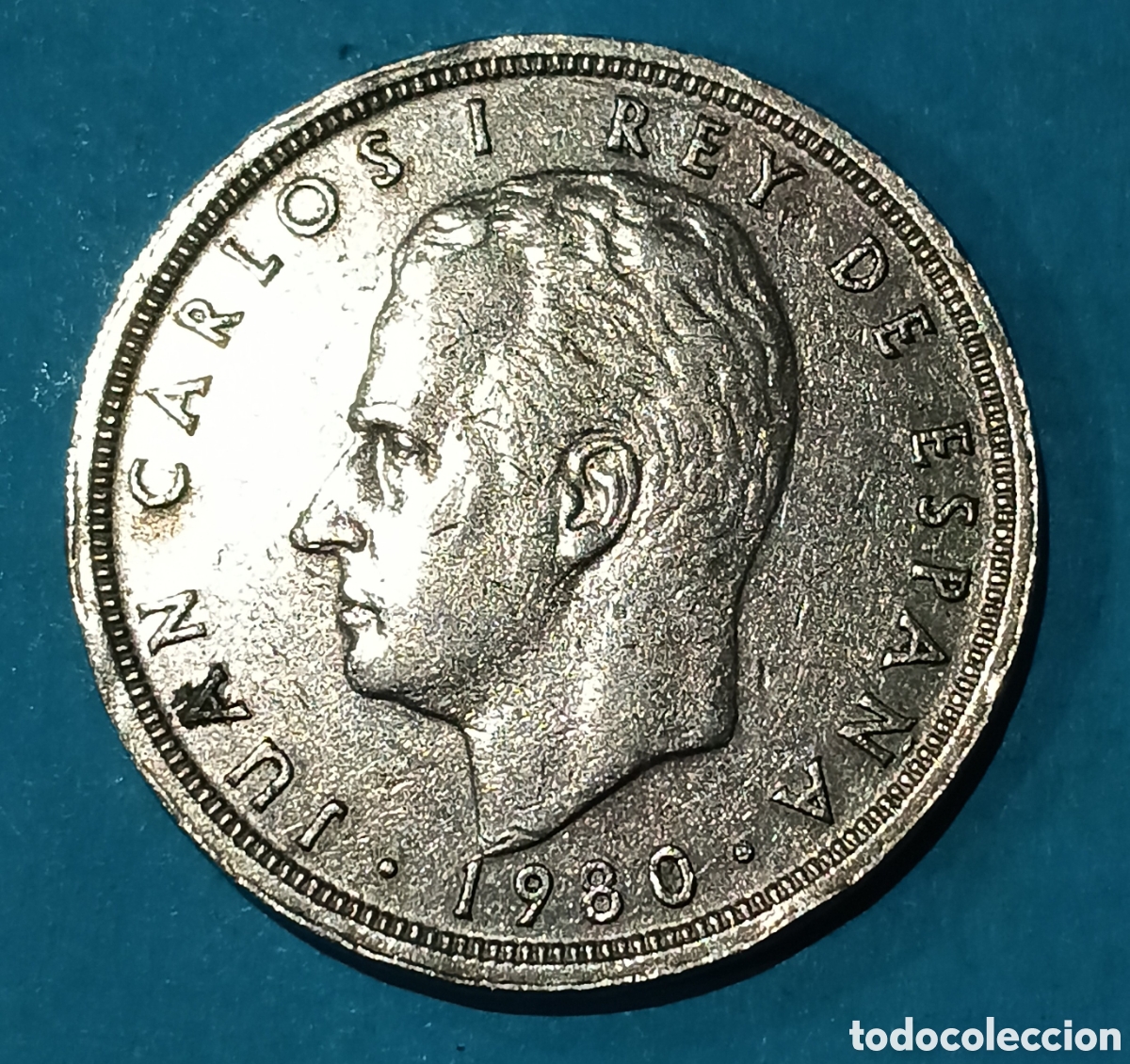 Monedas Juan Carlos I: 50 Pesetas Juan Carlos I 1980 *19 *80 EBC con error de acu&ntilde;aci&oacute;n.
