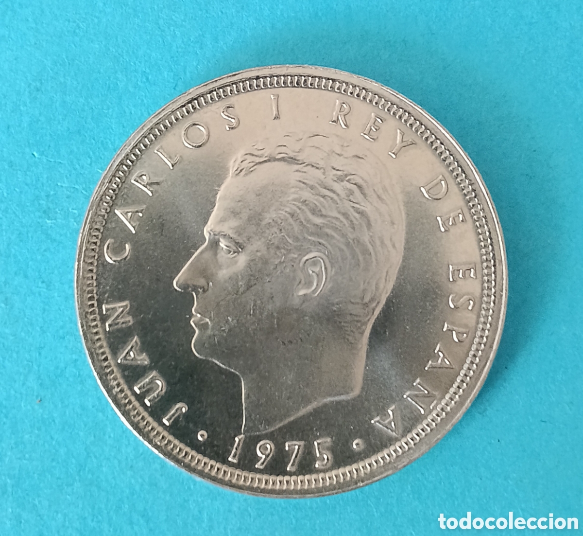 Monedas Juan Carlos I: 50 Pesetas Juan Carlos I 1975 *80 S/C con error ( Desplazada).
