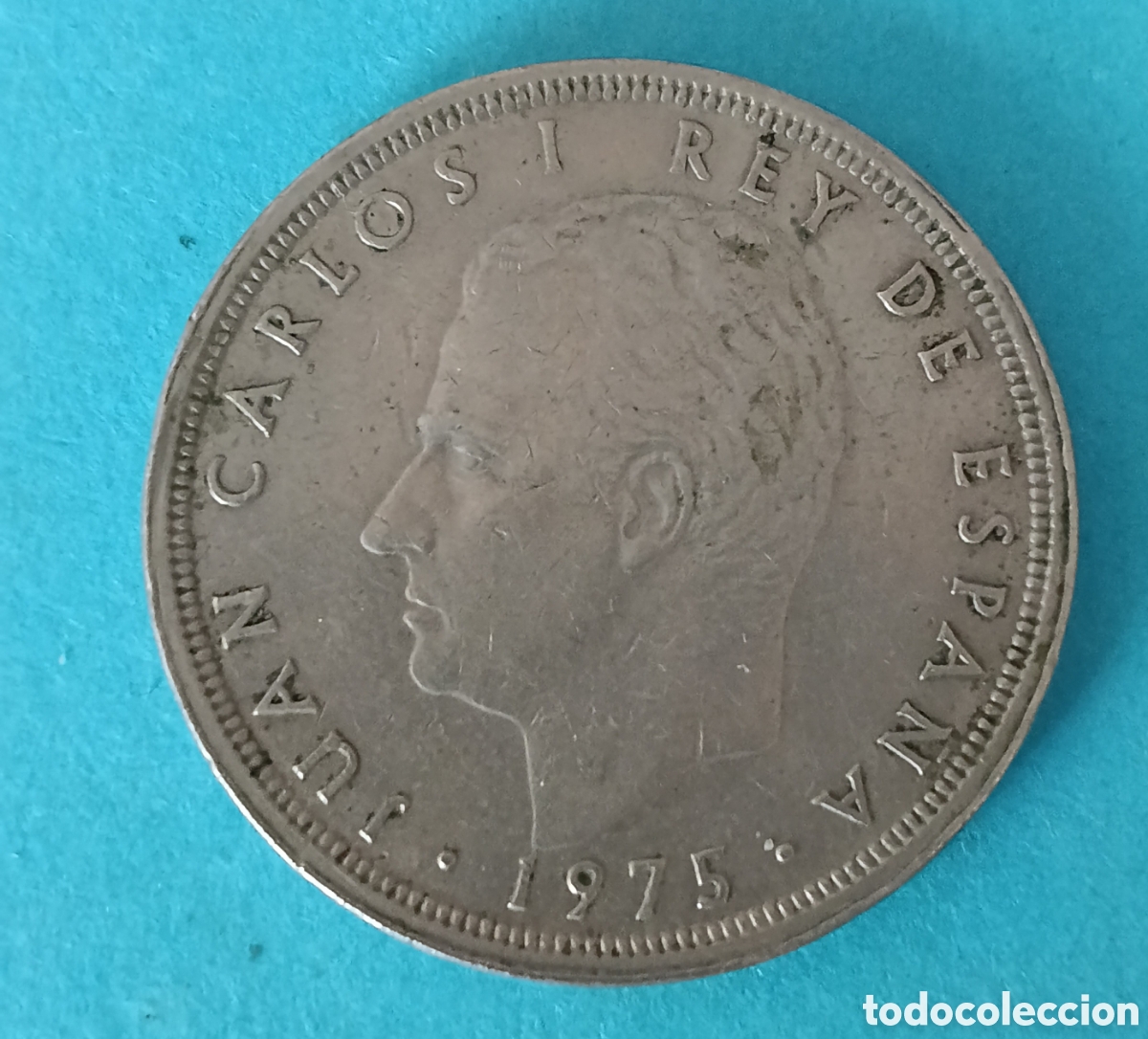 Monedas Juan Carlos I: 50 Pesetas Juan Carlos I 1975 * 79 con error ( Desplazada ).