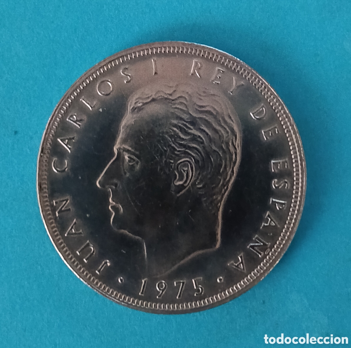 Monedas Juan Carlos I: 100 Pesetas Juan Carlos I 1975 *76 S/C error ( Acu&ntilde;aci&oacute;n D&eacute;bil, Punto en Oreja).