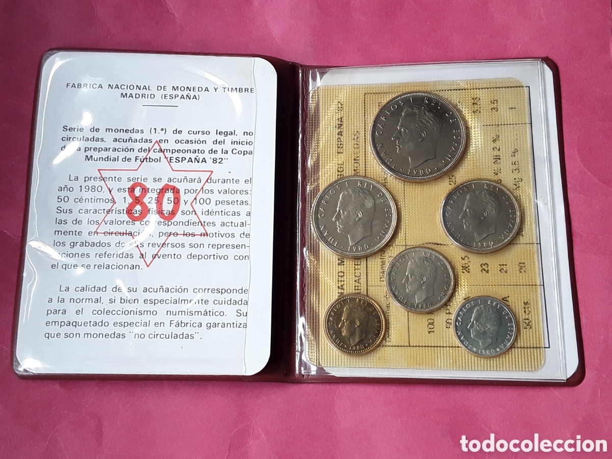 Monedas Juan Carlos I: CARTERA OFICIAL FNMT 1980 *(19-80).MUNDIAL DE FUTBOL. SERIE COMPLETA. PROOF