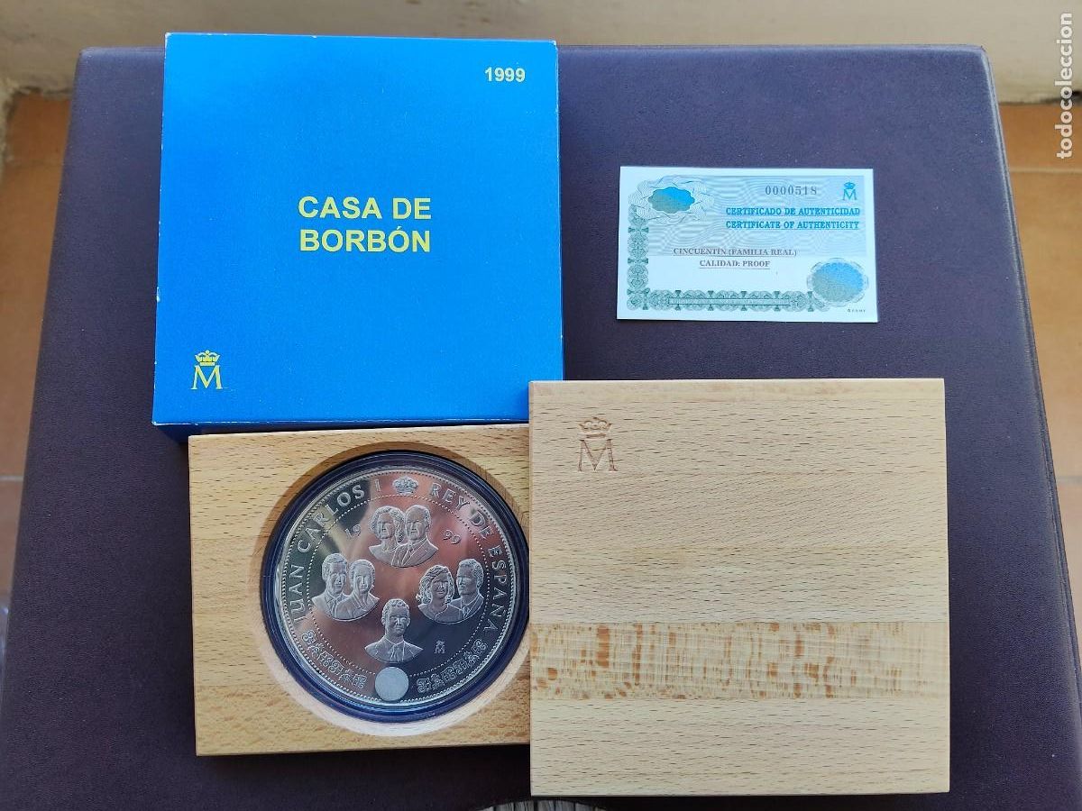 Monedas Juan Carlos I: MONEDA DE 10000 PESETAS CINCUENTIN DEL A&Ntilde;O 1999.CASA BORBON.(SOLO 8000 UNIDADES)