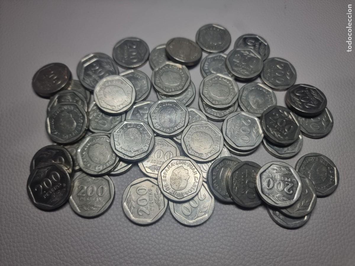 Monedas Juan Carlos I: GRAN LOTE 50 MONEDAS 200 PESETAS 1987