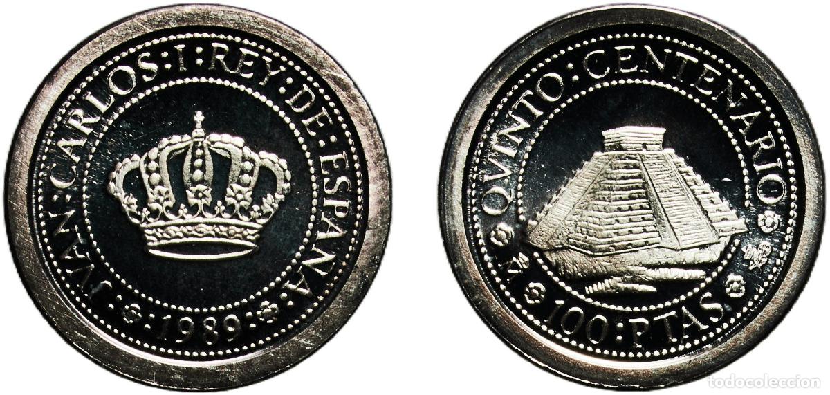 Monedas Juan Carlos I: Spain Kingdom 1989 M 100 Pesetas - Juan Carlos I (Chichen Itza) Silver (.925) Madrid Mint (57000) 1