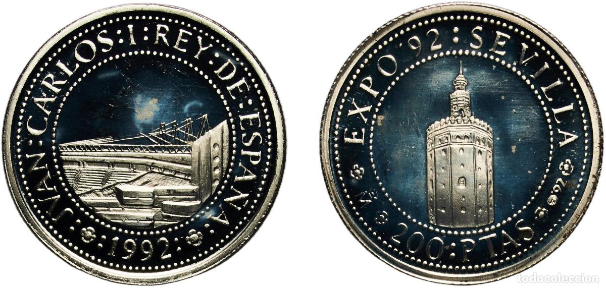 Monedas Juan Carlos I: Spain Kingdom 1992 M 200 Pesetas - Juan Carlos I (Torre del Oro) Silver (.925) Madrid Mint (16430)