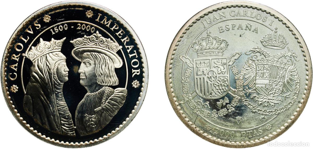 Monedas Juan Carlos I: Spain Kingdom 2000 M 2000 Pesetas - Juan Carlos I (Charles V) Silver (.925) Madrid Mint (15000) 33.