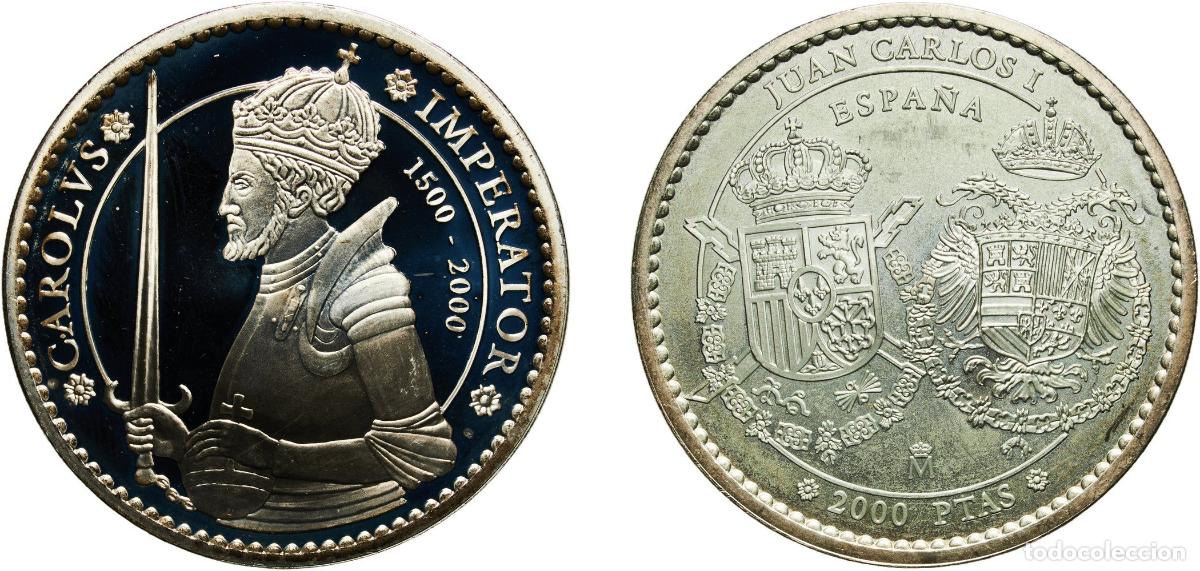 Monedas Juan Carlos I: Spain Kingdom 2000 M 2000 Pesetas - Juan Carlos I (Charles V) Silver (.925) Madrid Mint (15000) 33.