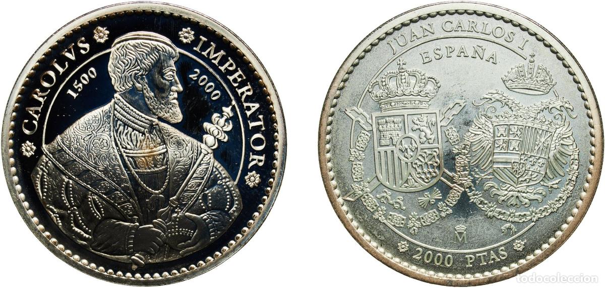 Monedas Juan Carlos I: Spain Kingdom 2000 M 2000 Pesetas - Juan Carlos I (Charles V) Silver (.925) Madrid Mint (15000) 33.
