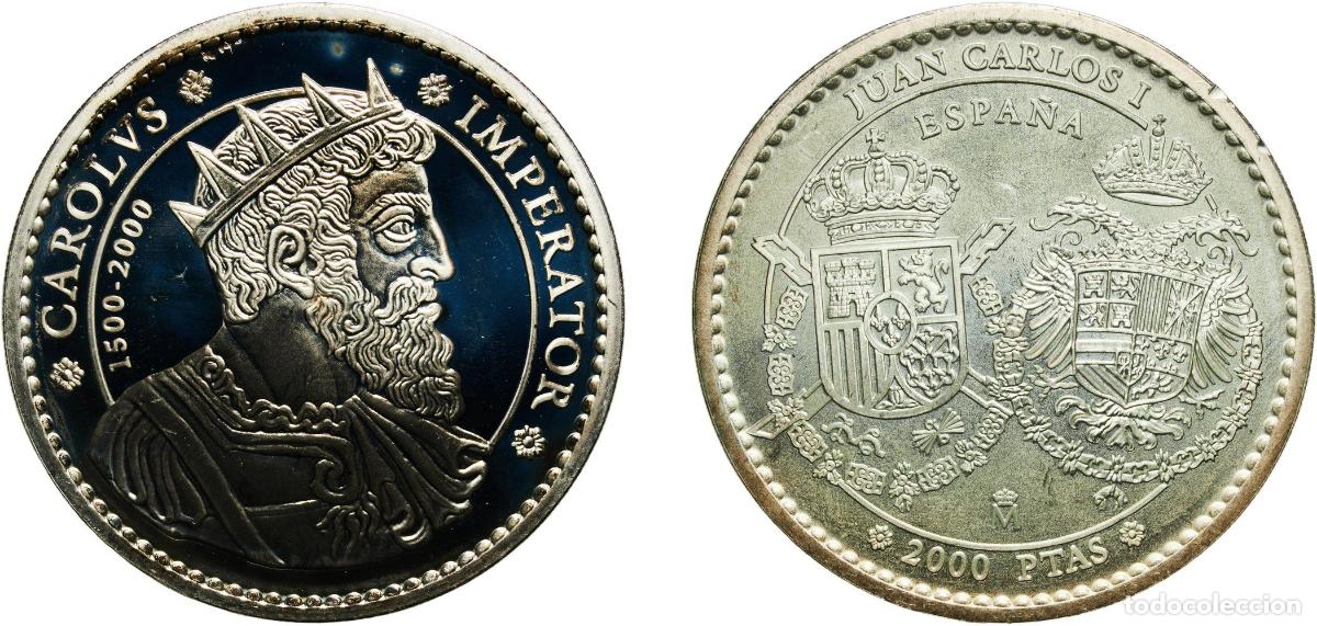 Monedas Juan Carlos I: Spain Kingdom 2000 M 2000 Pesetas - Juan Carlos I (Charles V) Silver (.925) Madrid Mint (15000) 33.