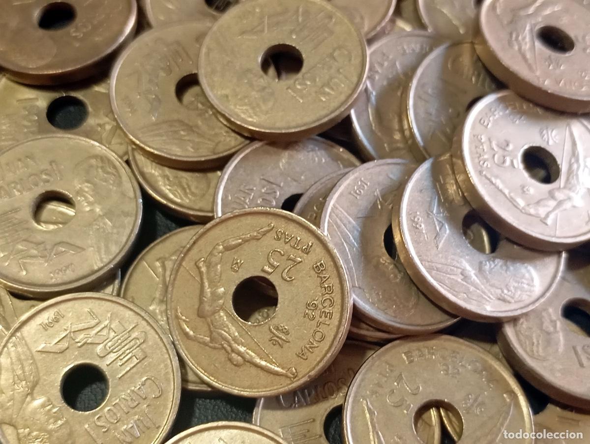 Monedas Juan Carlos I: LOTE 39 MONEDAS 25 PESETAS BARCELONA'92 - SALTADOR. JUAN CARLOS I. ESTADO COMO SE VE EN IM&Aacute;GENES.