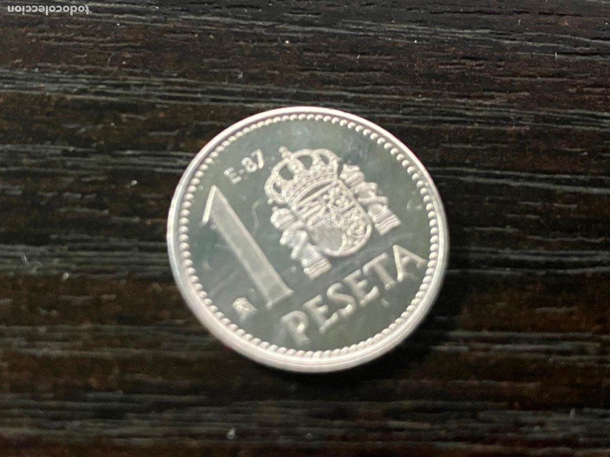 Monedas Juan Carlos I: Moneda 1 peseta E-87 proof - Foto 1