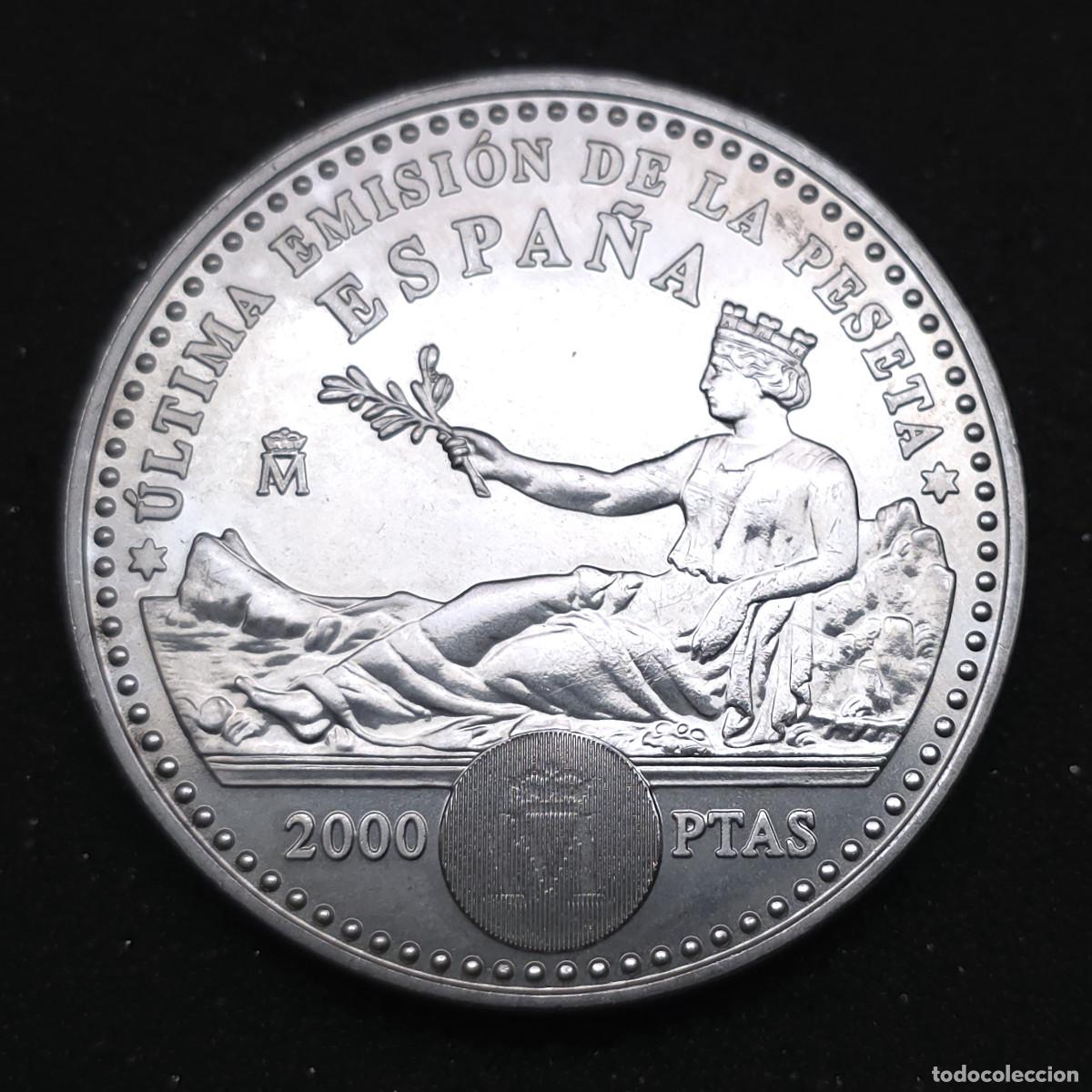 Monedas Juan Carlos I: MONEDA DE PLATA ESPA&Ntilde;A 2000 PESETAS 2001 // &Uacute;LTIMA EMISI&Oacute;N DE LA PESETA