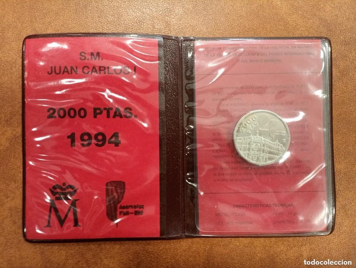 Monedas Juan Carlos I: CARTERA JUAN CARLOS I 2000 PESETAS A&Ntilde;O 1994 SERIE NUMISMATICA PLATA