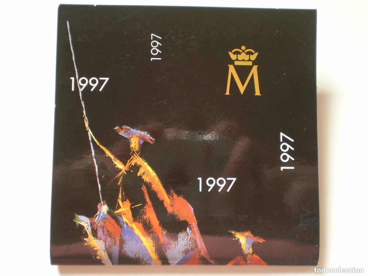 Monedas Juan Carlos I: CARTERA NUMERADA 2000 PESETAS PLATA DE 1997 Quijote y Sancho Panza, Aniversario Nacimiento Cervantes