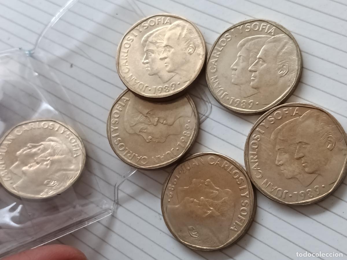 Monedas Juan Carlos I: 500 pesetas de 1989 SC. Lote de 5 monedas