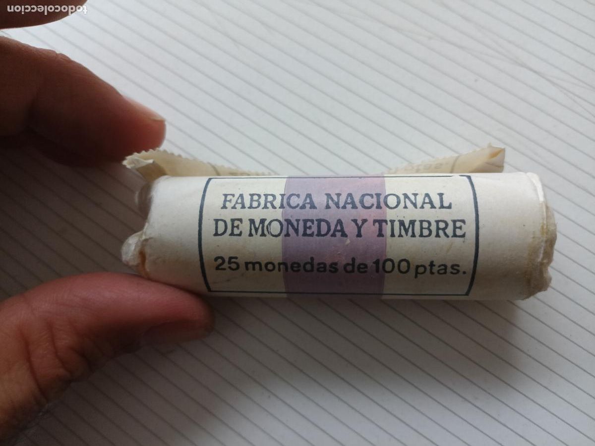 Monedas Juan Carlos I: Cartucho SC FNMT de 25 monedas de 100 pesetas 1989