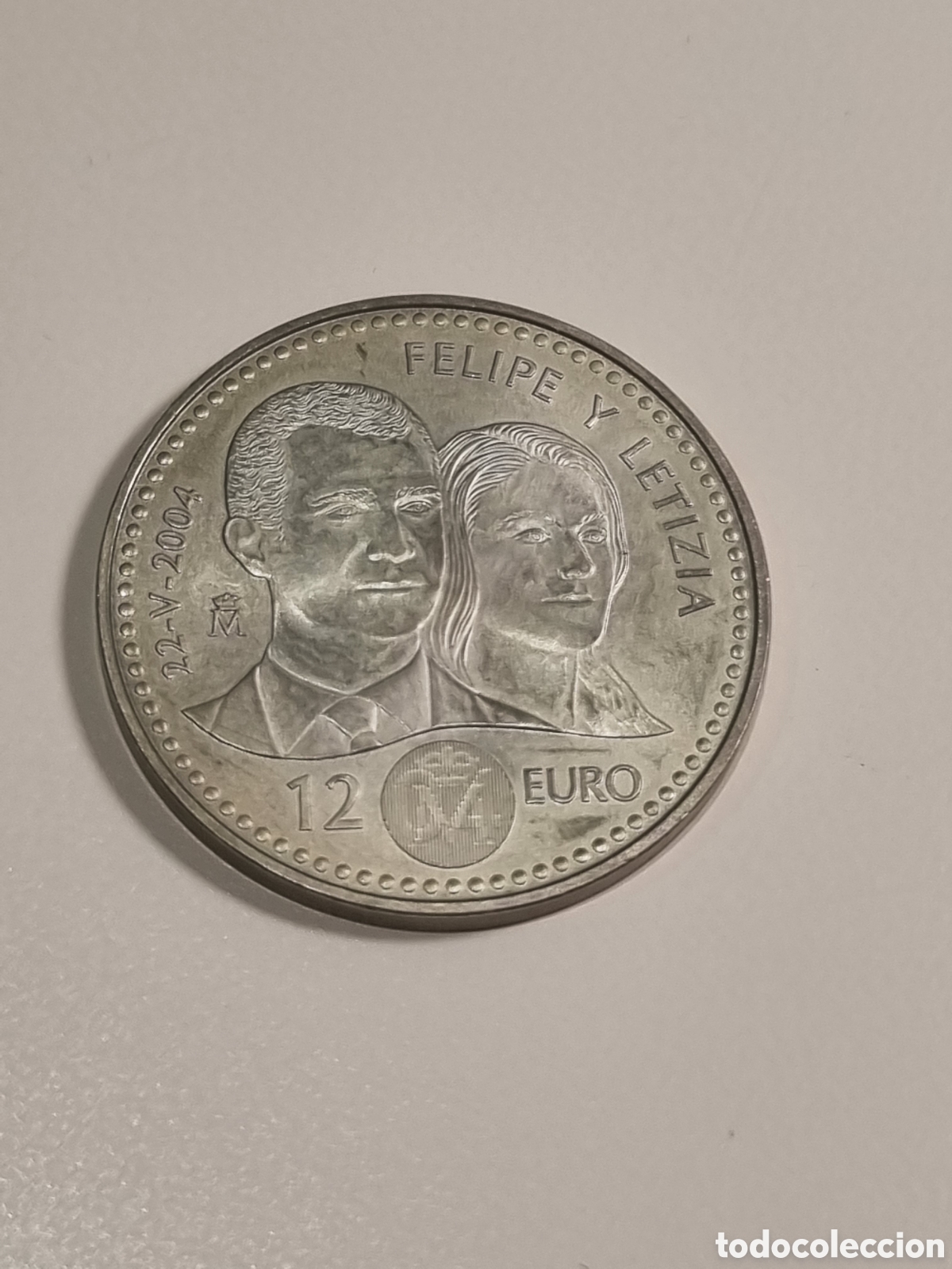 Monedas Juan Carlos I: S/C Moneda 12 euros 2004. Plata. Boda real
