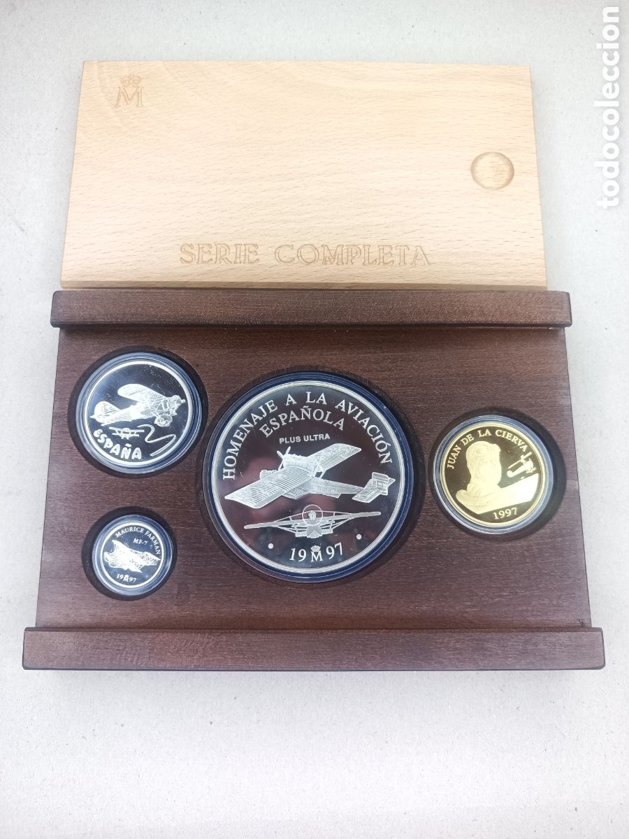 Coins Juan Carlos I: 1997, Homenaje a la aviaci&oacute;n, colecci&oacute;n completa Euro.