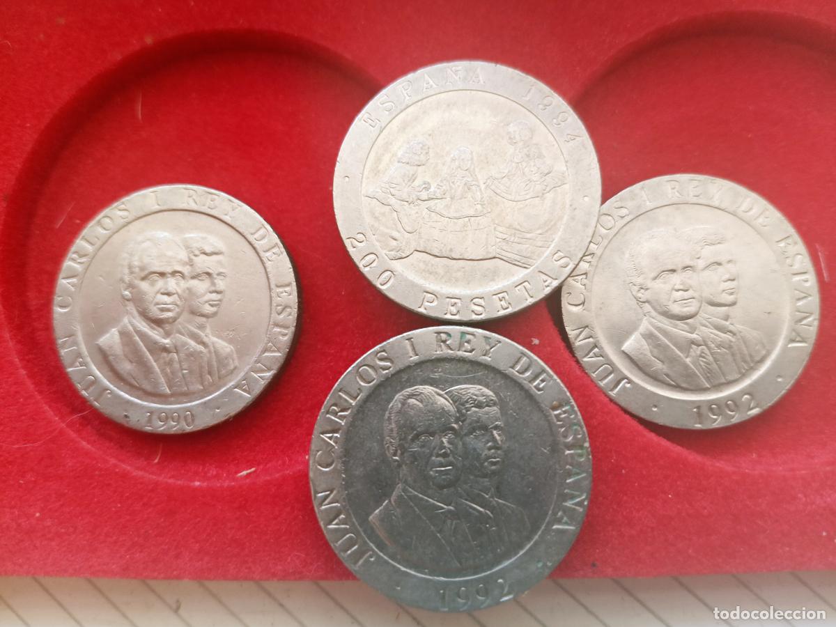 Monedas Juan Carlos I: 4 monedas de 200 pesetas SC