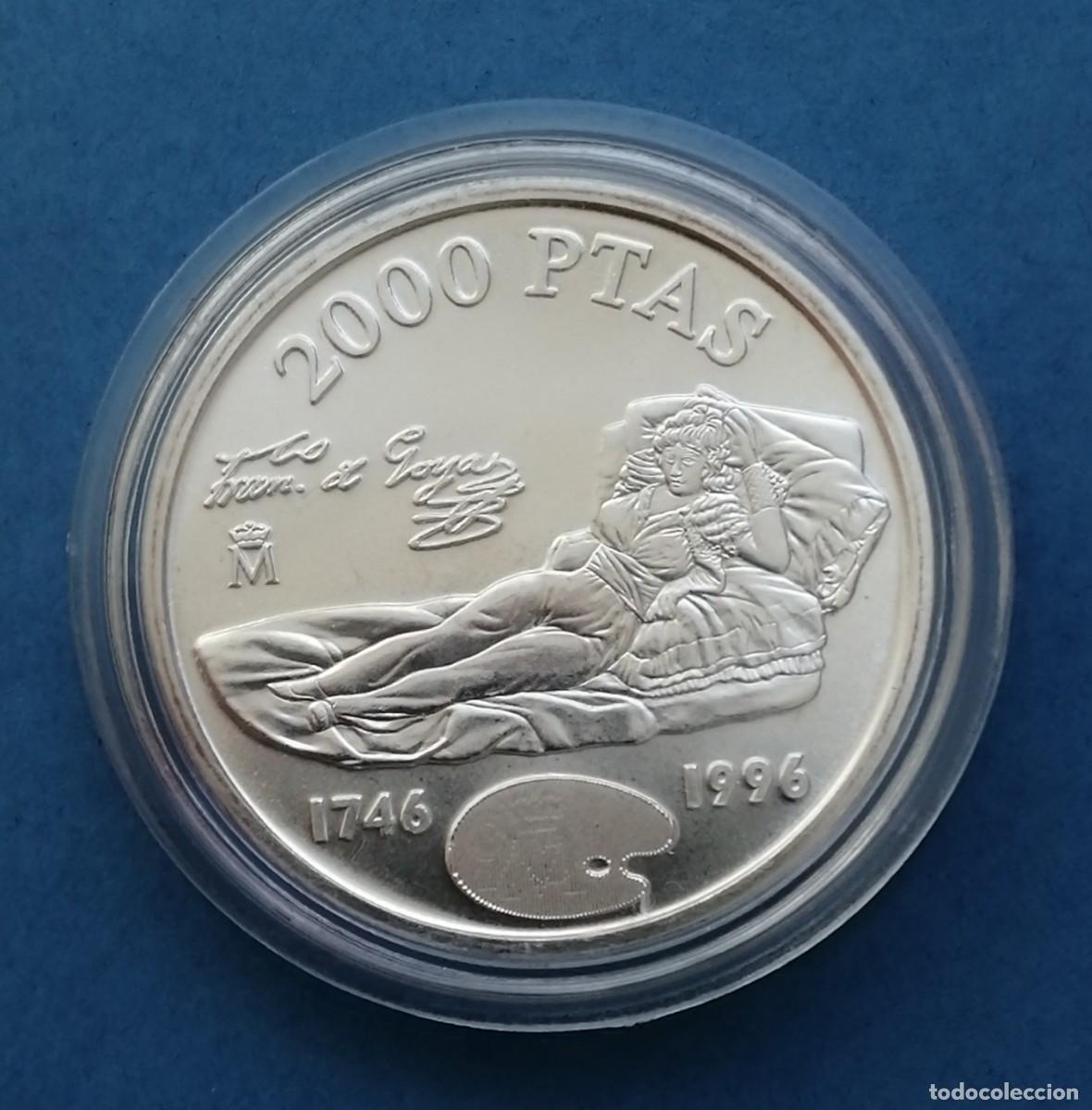 Monedas Juan Carlos I: MONEDA PLATA 2000 PESETAS 1996 GOYA