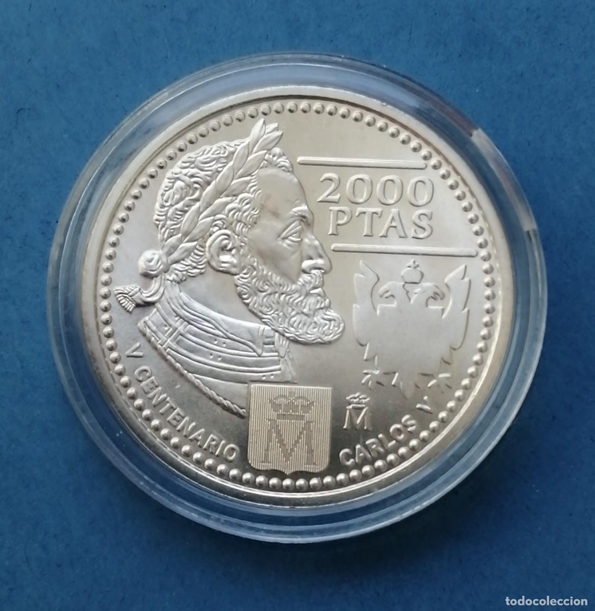 Monedas Juan Carlos I: MONEDA PLATA 2000 PESETAS 2000 CARLOS V