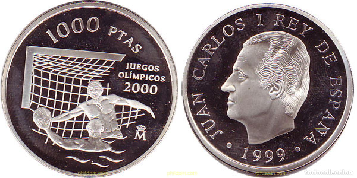 Monedas Juan Carlos I: 2011 ESPA&Ntilde;A 1999 1000 PESETAS 1999 JUEGOS OL&Iacute;MPICOS SIDNEY 2000