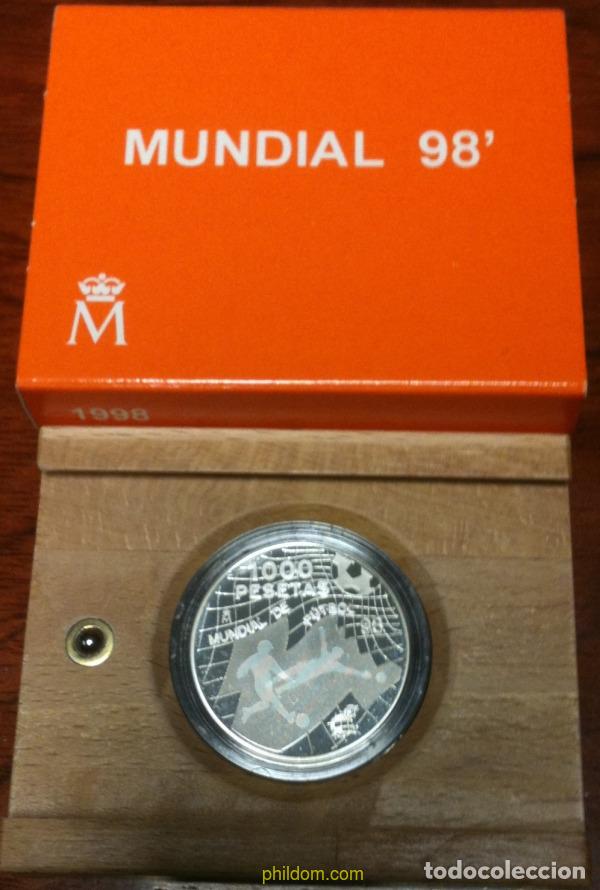 Monedas Juan Carlos I: 917 ESPA&Ntilde;A 1998 1000 PESETAS MUNDIAL DE FUTBOL 1998