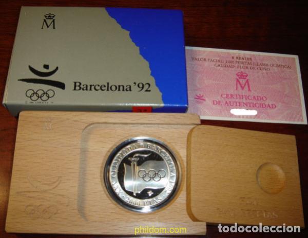 Monedas Juan Carlos I: 742 ESPA&Ntilde;A 1991 2000 pesetas 1991 3&ordf; SERIE LLAMA OLIMPICA OLIMPIADA BARCELONA 1992