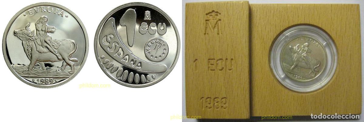 Monedas Juan Carlos I: 1424 ESPA&Ntilde;A 1989 1 ECU 1989 PLATA