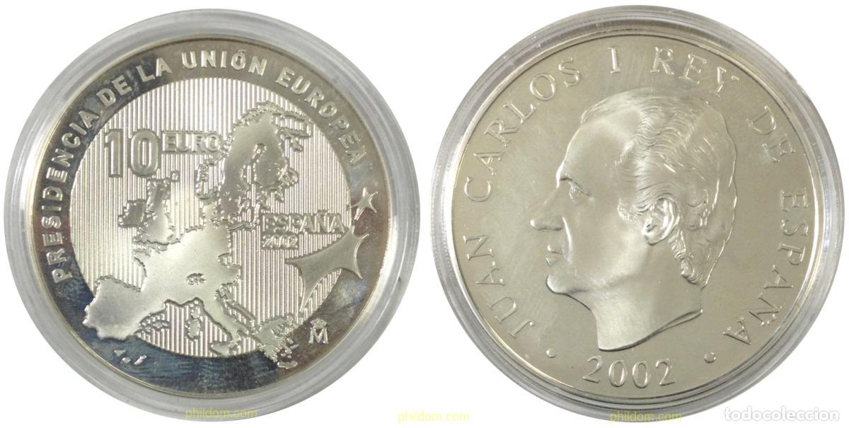 Monedas Juan Carlos I: 1456 ESPA&Ntilde;A 2002 10 EUROS PRESIDENCIA DE LA UNION EUROPEA 2002