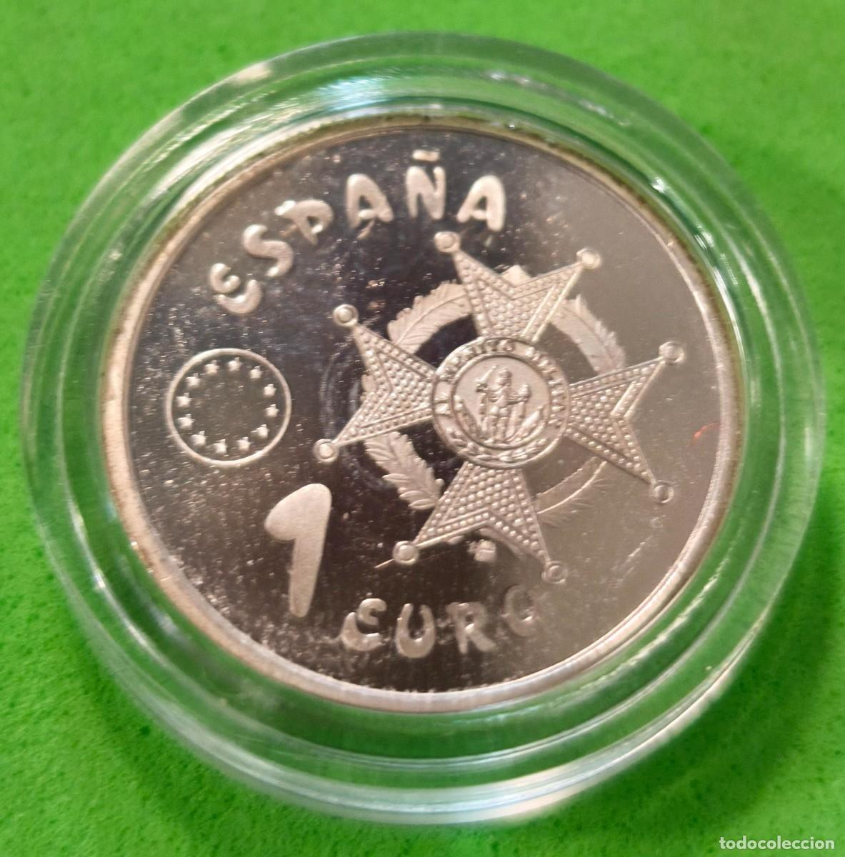 Monedas Juan Carlos I: ESPA&Ntilde;A. 1 EURO PLATA &rdquo;LAUREADA&rdquo;. PESO 6,75 GR