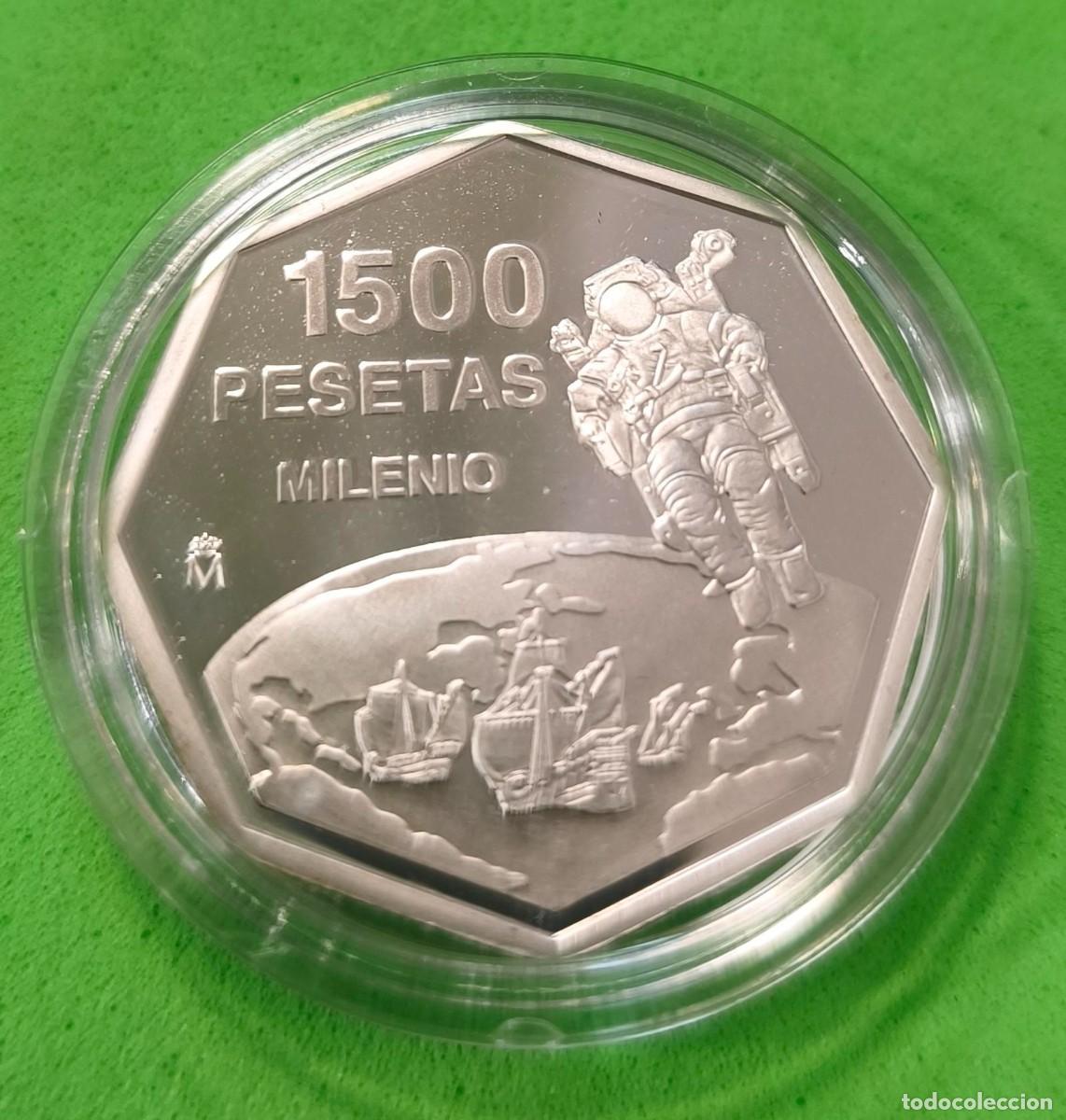 Monedas Juan Carlos I: ESPA&Ntilde;A. A&Ntilde;O 1999. 1500 PTAS PLATA MILENIO. PESO 20 GR