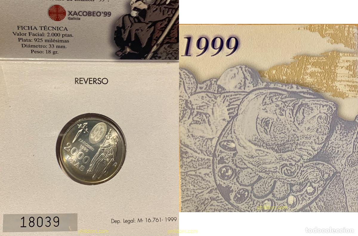 Monedas Juan Carlos I: 2274 ESPA&Ntilde;A 1999 CARTERA 2000 PESETAS 1999 XACOBEO