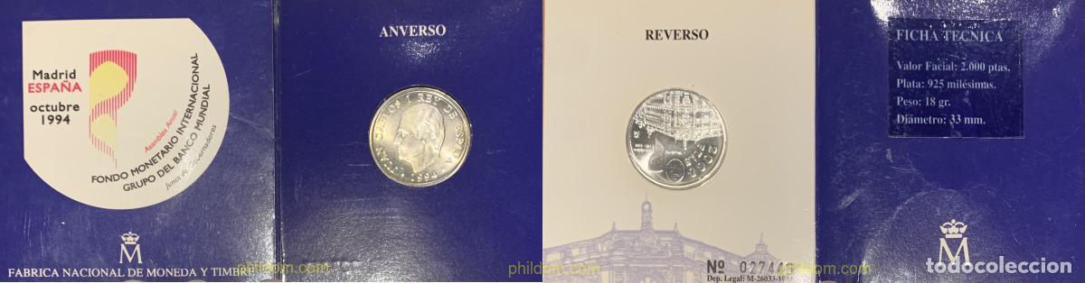 Monedas Juan Carlos I: 2477 ESPA&Ntilde;A 1994 CARTERA OFICIAL FNMT CONMEMORATIVA 2000 PTAS 1994 PLATA