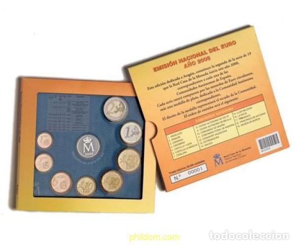 Monedas Juan Carlos I: 2030 ESPA&Ntilde;A 2008 CARTERA OFICIAL 2008 ARAGON