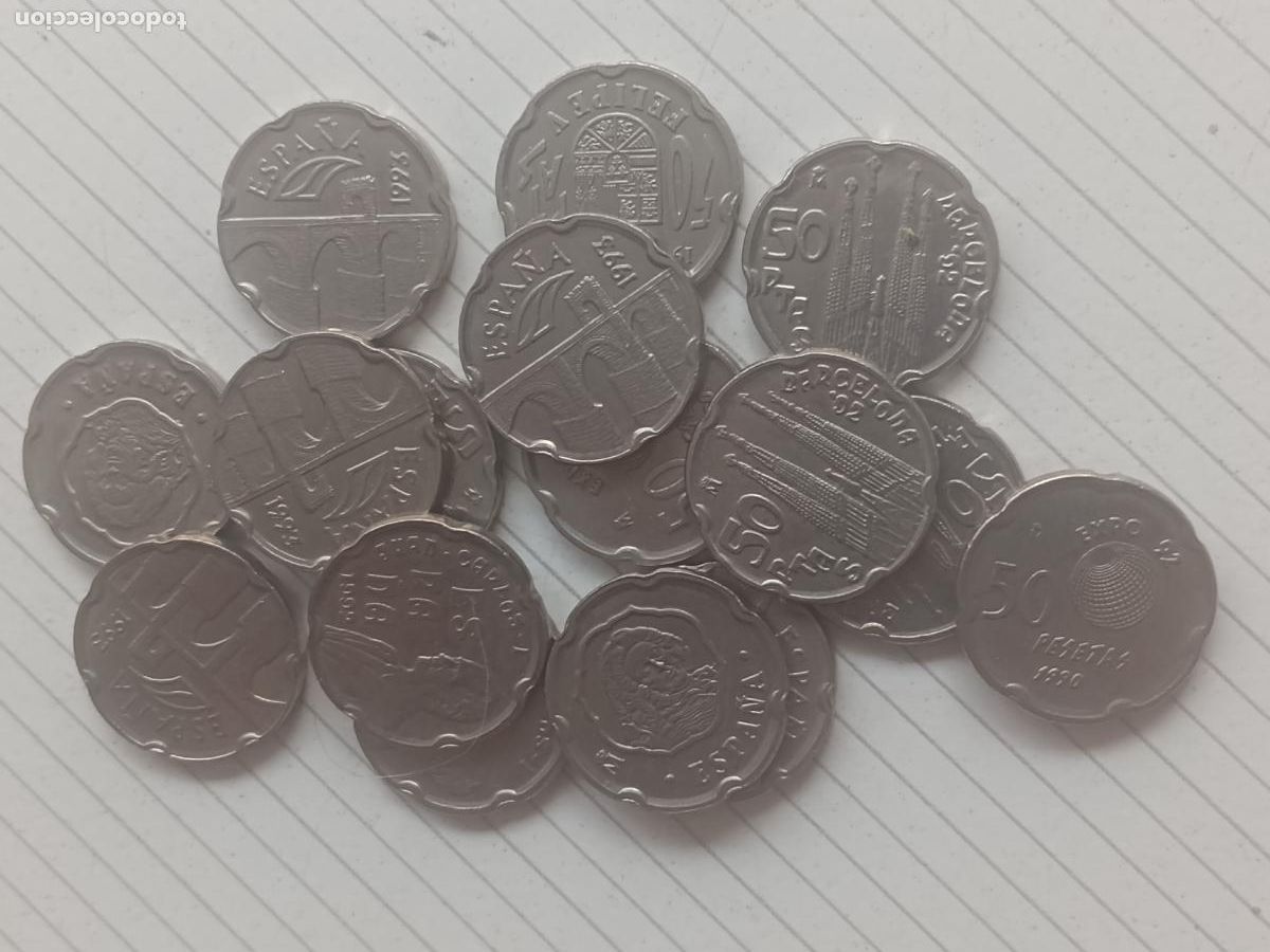 Monedas Juan Carlos I: 16 MONEDAS DE 50 PESETAS. JUAN CARLOS I