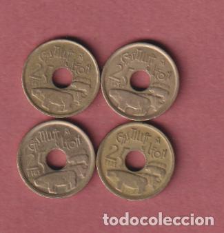 Monedas Juan Carlos I: 4 MONEDAS ESPA&Ntilde;A 25 PESETAS CASTILLA Y LE&Oacute;N 1995