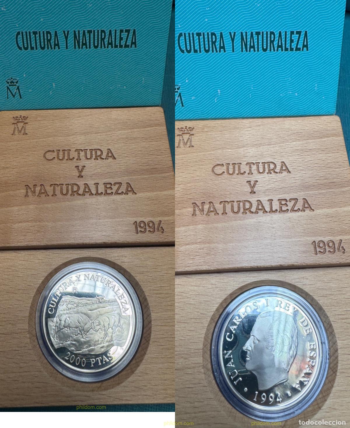 Monedas Juan Carlos I: 4589 ESPA&Ntilde;A 1994 2000 PESETAS PLATA 1994-TOROS DE LIDIA-CULTURA Y NATURALEZA, 8 REALES