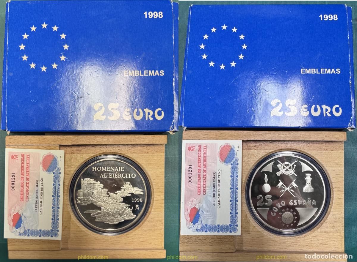 Monedas Juan Carlos I: 4493 ESPA&Ntilde;A 1998 25 ECUS 1998 HOMENAJE AL EJERCITO - CINCUENTIN