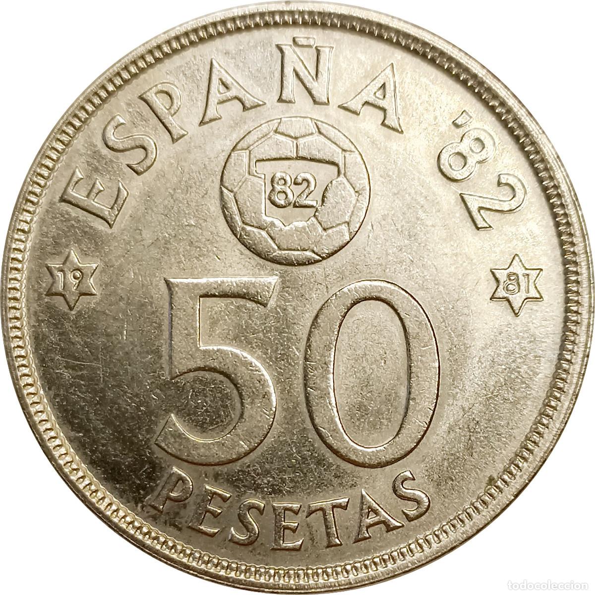 Monedas Juan Carlos I: &Omega; Espa&ntilde;a. 50 pesetas de 1980 *81. (Espa&ntilde;a 82). KM# 819. (591).