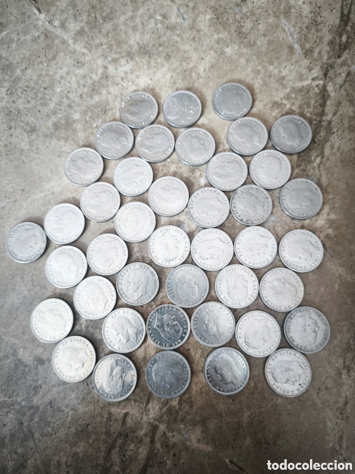 Monedas Juan Carlos I: 42 monedas juan Carlos I,varios a&ntilde;os (1975,1980,1983)