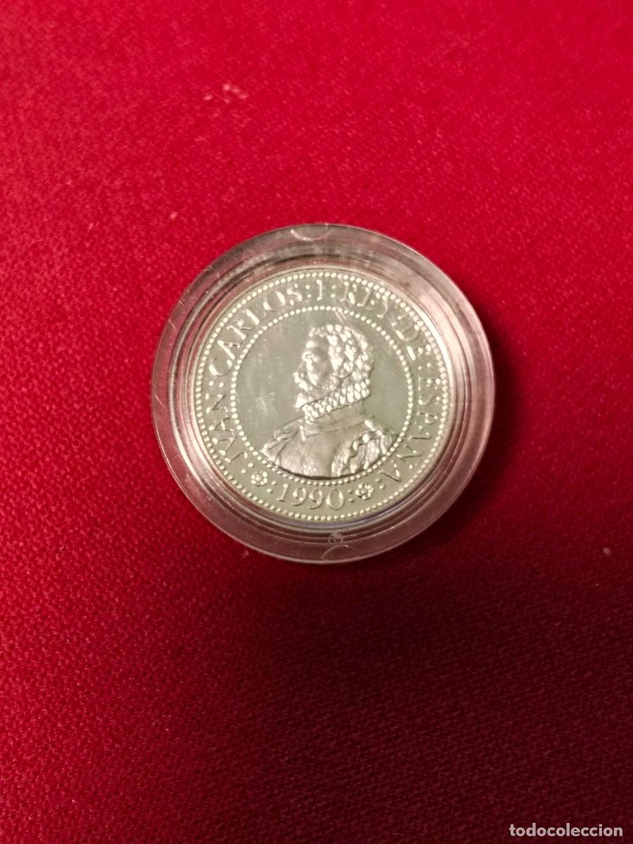 Monedas Juan Carlos I: MONEDA DE 200 PESETAS DEL QUINTO CENTENARIO DEL A&Ntilde;O 1990.DE PLATA.S/C,CALIDAD PROFF.