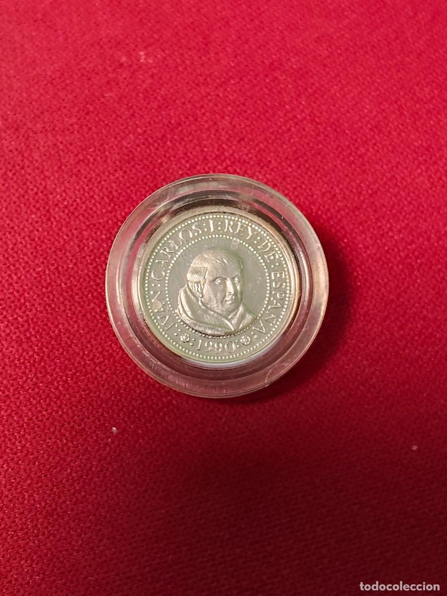 Monedas Juan Carlos I: MONEDA DE 100 PESETAS DEL QUINTO CENTENARIO DEL A&Ntilde;O 1990.DE PLATA,CALIDAD PROFF.