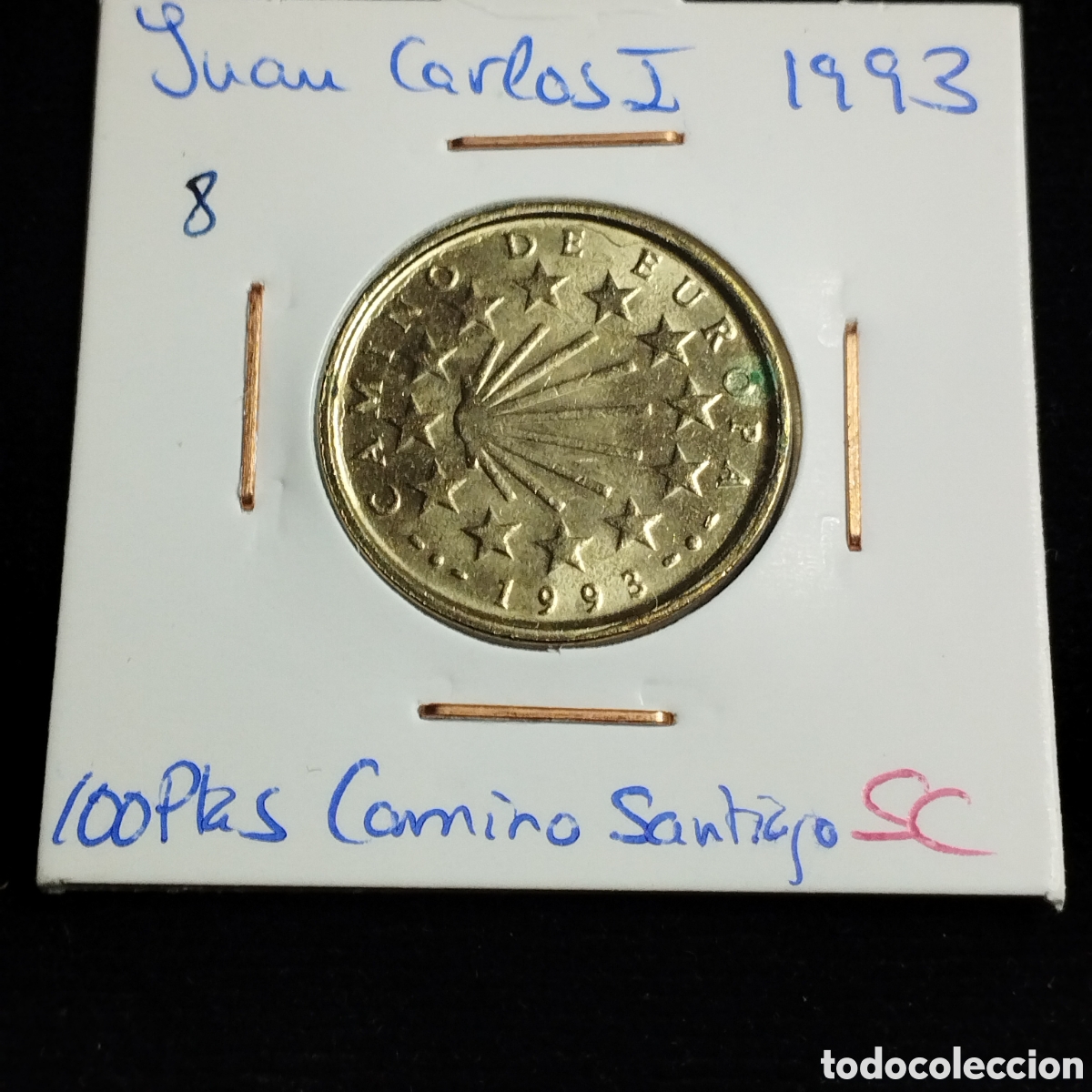 Monedas Juan Carlos I: Moneda 100 pesetas. 1993. Camino de Santiago. Juan Carlos l. SC.
