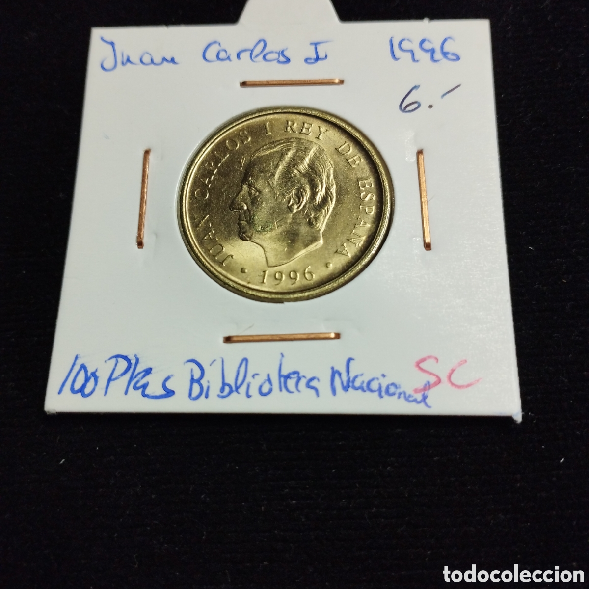 Monedas Juan Carlos I: Moneda 100 pesetas. 1996. Juan Carlos l. Biblioteca Nacional. SC.