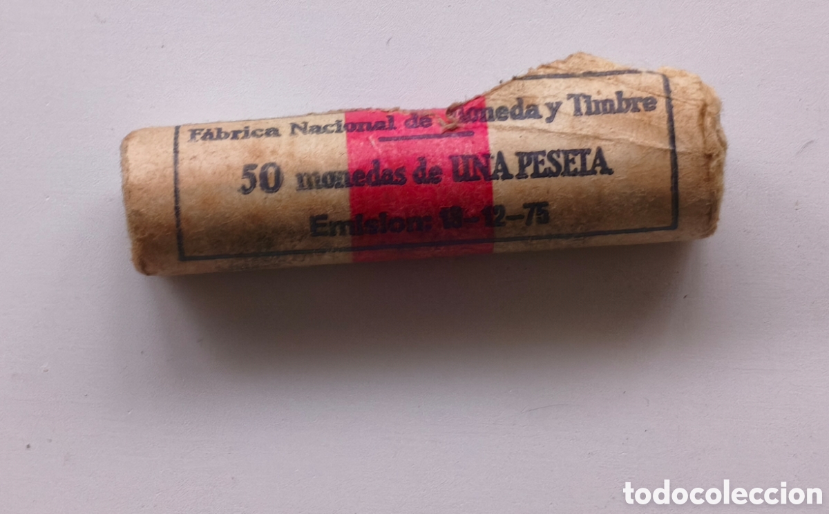 Monedas Juan Carlos I: CARTUCHO ORIGINAL 50 MONEDAS 1 PESETA SC 1975