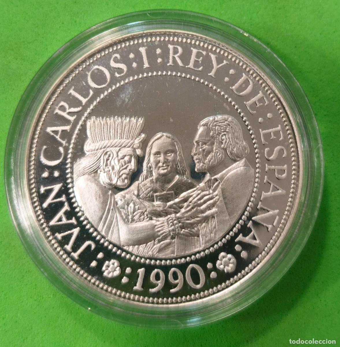 Monedas Juan Carlos I: ESPA&Ntilde;A. A&Ntilde;O 1990. SERIE II. 5000 PTAS PLATA V CENTENARIO. PESO 54 GR