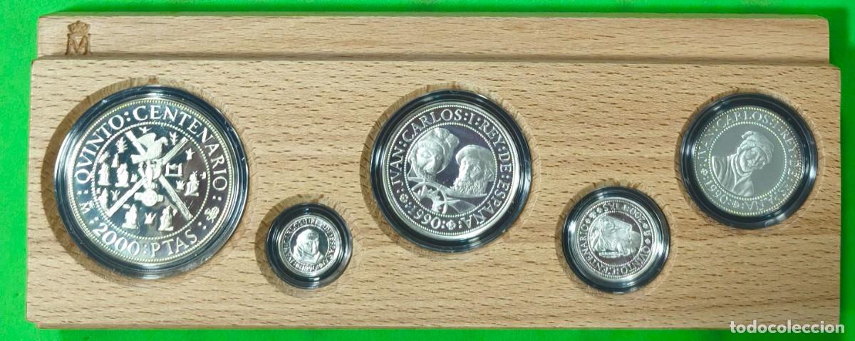 Monedas Juan Carlos I: ESPA&Ntilde;A.A&Ntilde;O 1990. SERIE II PLATA. V CENTENARIO DESCUBRIMIENTO.SERIE DE 5 MONEDAS.